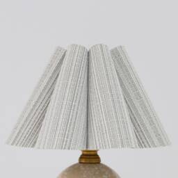 Handmade Light Grey Striped Fabric Table Lamp With Ceramic Base - thumbnail 3