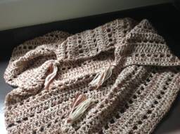 Lapghan, Throw, Small Blanket With Tassels - By Mywaycrochet