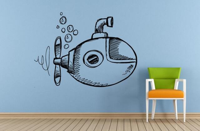 Submarine Under Water Navy Sail Boat Old Ship Yat Liner Ocean Sea Lake River Transport Wall Decal Vinyl Sticker Mural Room Decor L1699 - image 1