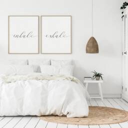 Inhale Exhale Prints - Set Of 2 - Calming Home Decor Wall Art For Bedroom, Bathroom, Office, Living Room, Yoga & Pilates Studio Unframed - thumbnail 4