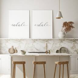 Inhale Exhale Prints - Set Of 2 - Calming Home Decor Wall Art For Bedroom, Bathroom, Office, Living Room, Yoga & Pilates Studio Unframed - thumbnail 3