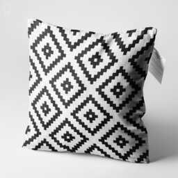Black & White Cushion Covers With Aztec Pattern - Double Sided Printing Pillow Cover On The Soft Chenille Fabric Multi Size Options - thumbnail 3