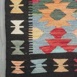Kilim Rug Multicolour, Handmade Artisan Afghan Turkish Persian Rug, Navajo Moroccan Bohemian Flatweave, Natural Wool Dhurrie 120x89 cm - thumbnail 2