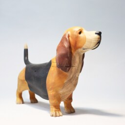 Wooden Basset Hound Sculpture - 1 - thumbnail 4