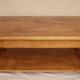 Reclaimed Heart Pine Coffee Table With Drawer & Shelf - thumbnail 2