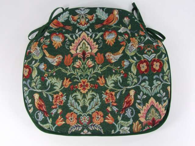 William Green Tapestry - William Morris Design Large Spindle Back Tie-On Seat Pads Dining/Patio/Garden/Kitchen - image 1