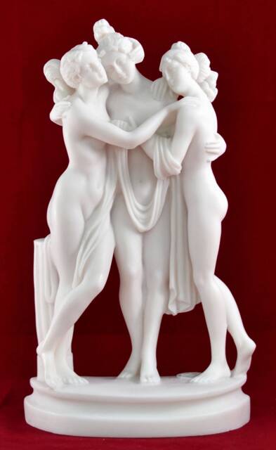 The Three Graces Statue Cast Marble Greek Goddess Sculpture - 10 Inch - image 1
