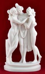 The Three Graces Statue Cast Marble Greek Goddess Sculpture - 10 Inch