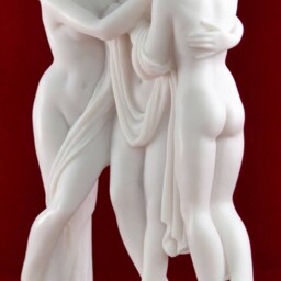 The Three Graces Statue Cast Marble Greek Goddess Sculpture - 10 Inch - thumbnail 2