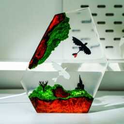 How To Train Your Dragon Night Light, Handmade Resin Lamp Featuring Toothless & Light Fury - Fantasy Led Diorama For Fans, Collectors - thumbnail 3