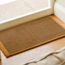 Handcrafted Line Art Pattern Doormat, Minimalist Print Entryway Accent Rug, Graphic Welcome Mat - thumbnail 2