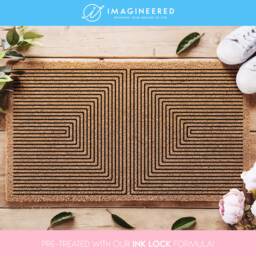 Handcrafted Line Art Pattern Doormat, Minimalist Print Entryway Accent Rug, Graphic Welcome Mat - thumbnail 1