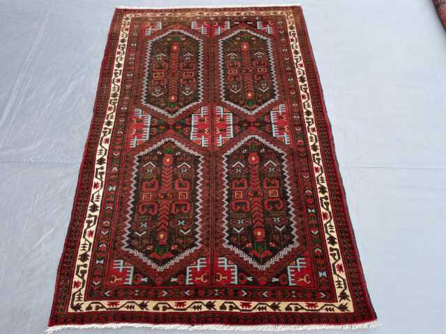 3x4 Afghan Antique Rug - Handmade Wool Tribal Carpet Turkmen Collector Piece For Living Room & Office Boho Gift - image 1