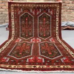 3x4 Afghan Antique Rug - Handmade Wool Tribal Carpet Turkmen Collector Piece For Living Room & Office Boho Gift - thumbnail 2