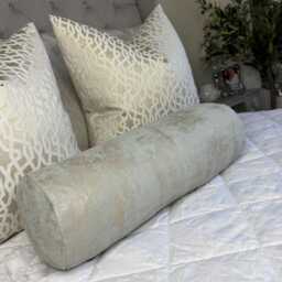 Modern Duck Egg Metallic Bolster Cushion - Elegant 16x6 Pillow For Luxury Home Decor, Sienna - thumbnail 1