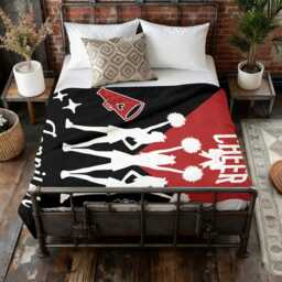 Personalized Photo Cheerleading Flannel Blanket Custom Cheer Team Cheerleader Gift - thumbnail 2
