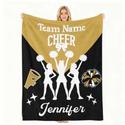 Personalized Photo Cheerleading Flannel Blanket Custom Cheer Team Cheerleader Gift - thumbnail 4