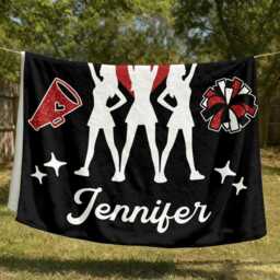 Personalized Photo Cheerleading Flannel Blanket Custom Cheer Team Cheerleader Gift - thumbnail 3