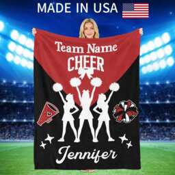 Personalized Photo Cheerleading Flannel Blanket Custom Cheer Team Cheerleader Gift - thumbnail 1