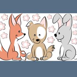 "Wall Sticker ""Dog, Rabbit & Fox Little" - thumbnail 2