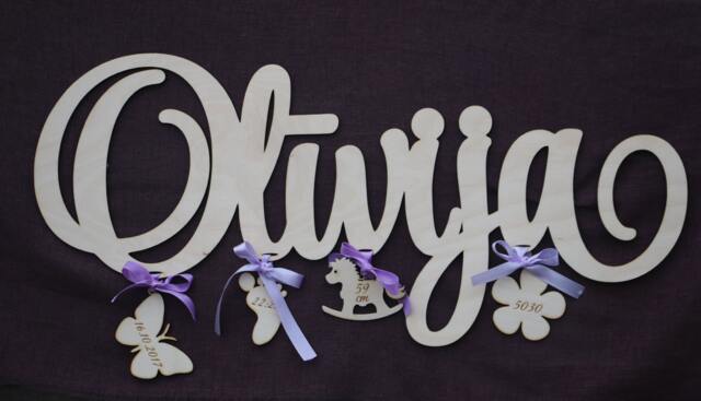 Large Wood Wall Sign/Script Sign For Baby /Laser Cut Wood Nursery Sign/Wood Decor/Custom Laser Signs/Custom Wooden Sign - image 1