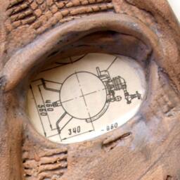 Creepy Ceramic Face Mask Assemblage Horror Wall Sculpture By 99Heads - thumbnail 4