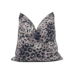 Chic Modern Plush Snow Leopard Print Velvet Cushion Cover - Handmade Throw Pillow Designer Home D??cor - thumbnail 1