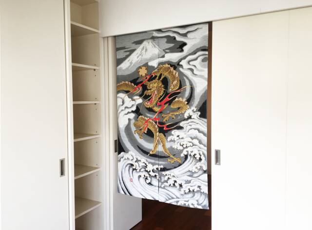 Japanese Dragon Noren Curtains, Order Made Curtain, Doorway Noren, Window Japan Wall Fabric Panel, 2 Panel Curtain Tissu, Tapestery - image 1