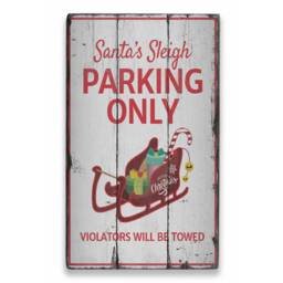 Sleigh Parking Only, Christmas Parking, Santa Sleigh, Holiday Lover Decor, Wooden Sale Wall Decor - Old Sign - thumbnail 2