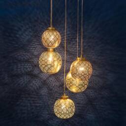 Handcrafted Moroccan Brass Pendant Lamp, Boho Home Decor - thumbnail 3