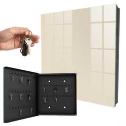 Light Stone Wall Mounted Key Cabinet, Beige Box For Home, Minimalist Backgrounds & Patterns, Lovers Of Interiors