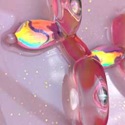 Pink Balloon Dog Art Sparkly Pop Art Wall Decor - thumbnail 2