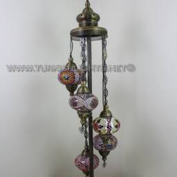 5 Ball Turkish Mosaic Floor Lamp With Large Globes, Lambader - thumbnail 3