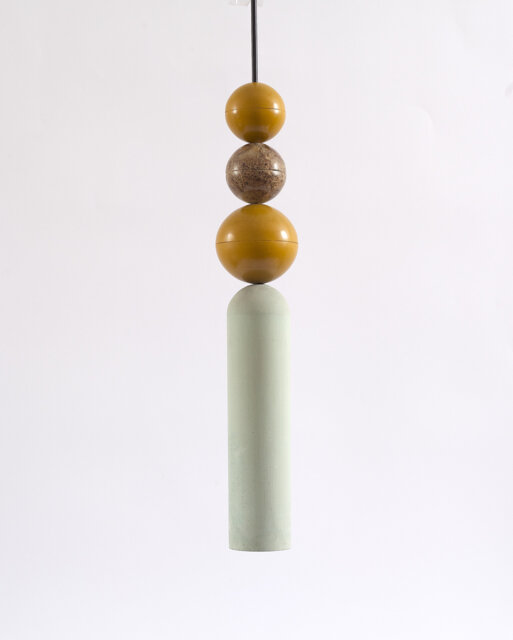 Handmade Concrete Pendant Light With Epoxy Bubble - image 1