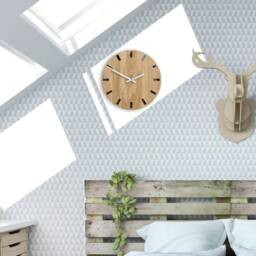 Wood Wall Clock, Silent Wooden Modern Clock For Office, White Clock Hands - thumbnail 3