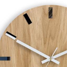 Wood Wall Clock, Silent Wooden Modern Clock For Office, White Clock Hands - thumbnail 2