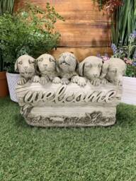 stone Garden Labrador Dog Puppy Welcome Sign Ornament - thumbnail 1