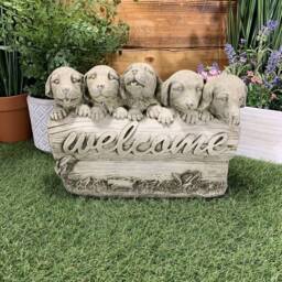 stone Garden Labrador Dog Puppy Welcome Sign Ornament - thumbnail 3