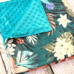 Tropical Floral Minky Baby Blanket - Shower Gift New Girl Soft Lovey Nursery Keepsake Car Seat - thumbnail 3