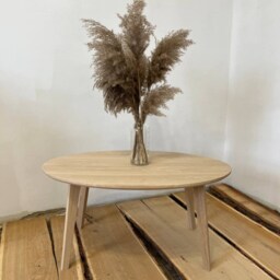 Oval Wood Coffee Table Small Side Sofa Solid Tea Modern Low Wooden Scandinavian - thumbnail 4