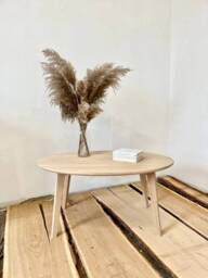 Oval Wood Coffee Table Small Side Sofa Solid Tea Modern Low Wooden Scandinavian - thumbnail 1