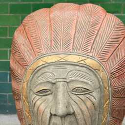 Concrete Indian Head Statue Native American Style Bust Stone Tribal Face Figurine Cement Cultural Sculpture Outdoor Garden Decor Lawn Gift - thumbnail 4