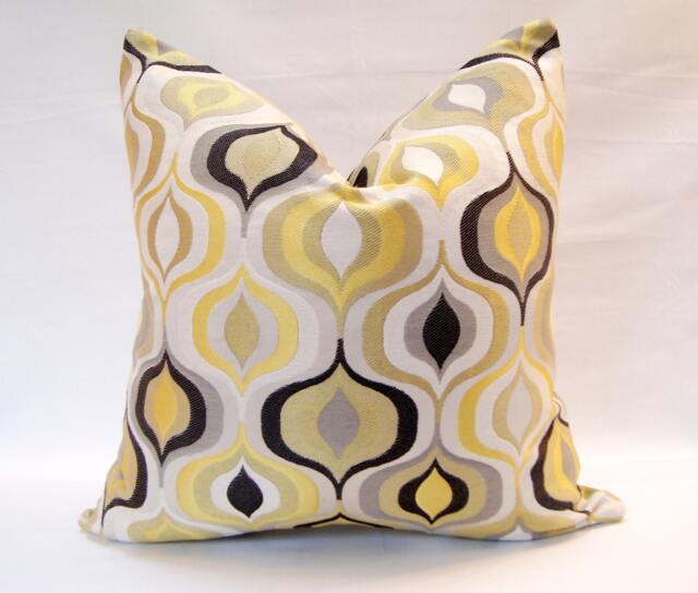 Mid Century Modern Ikat Pillow Cover, Jacquard Accent Cushion - image 1