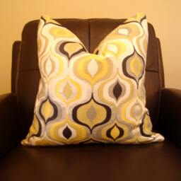 Mid Century Modern Ikat Pillow Cover, Jacquard Accent Cushion - thumbnail 3