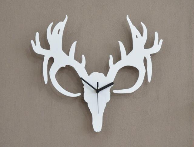 Reindeer Deer Tarandus Caribou Horn Silhouette - Wall Clock - image 1