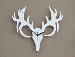 Reindeer Deer Tarandus Caribou Horn Silhouette - Wall Clock - thumbnail 1