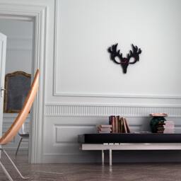 Reindeer Deer Tarandus Caribou Horn Silhouette - Wall Clock - thumbnail 3