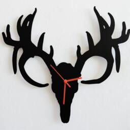 Reindeer Deer Tarandus Caribou Horn Silhouette - Wall Clock - thumbnail 2