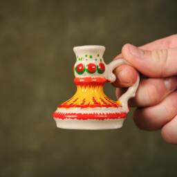Hand-Painted Ceramic Candlestick White Clay Candelabrum Sconce - thumbnail 2