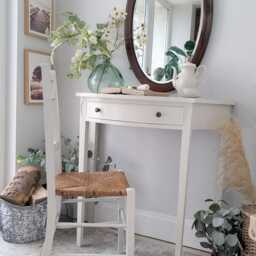 Compact/Petite White Country Cottage Style Dressing Table/Writing Desk & Chair Set - thumbnail 4